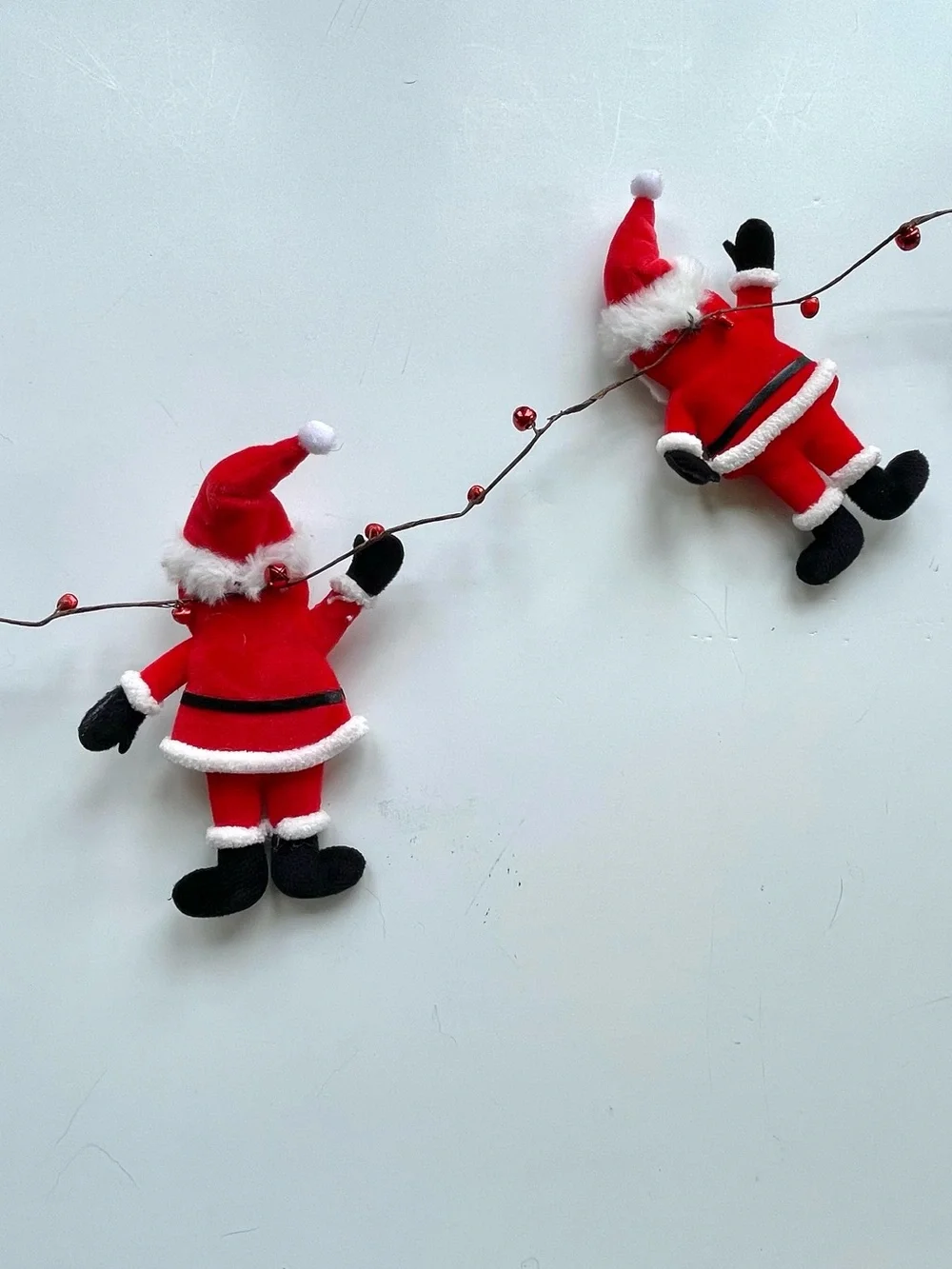 Santa Claus Felt Garland - 70” Repurpose Holiday Decoration Ornaments